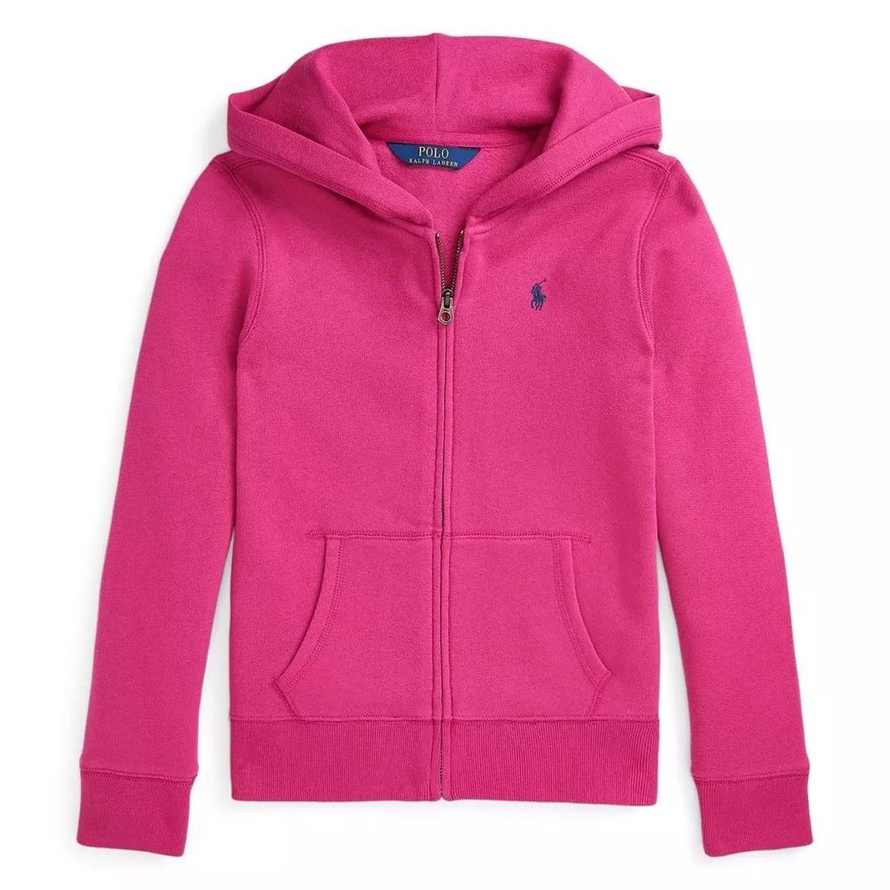 POLO by Ralph Lauren Kids Pink Hoodie Full Zip Sz 12-14 Large